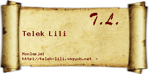Telek Lili névjegykártya